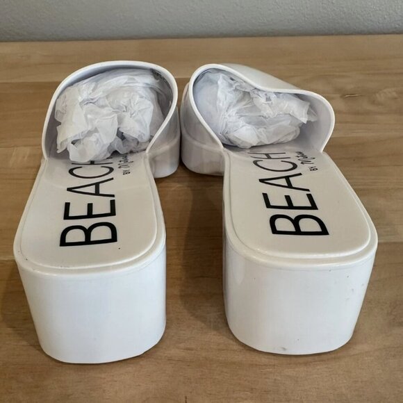 NEW Beach by Matisse Wade White Jelly Platform Vacation Slip-on Open Toe Heels - Picture 2 of 6